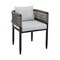 Armen Living Felicia Outdoor Patio 5-Piece Dining Table Set in Aluminum with Gray Rope and Cushions 840254333314 - alternate 7